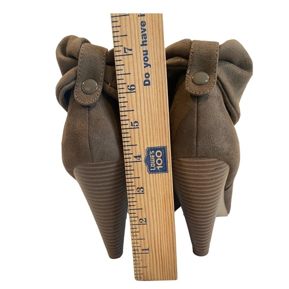 Brown Charlotte Russe Open Toe Slouchy Ankle Boots with Cone-shaped Heel Size 10 - Picture 12 of 12